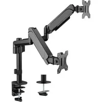 Equip Basic Plus, schwarzer, gasfederunterstützter Doppel-Monitorarm