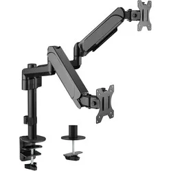 Equip Basic Plus, schwarzer, gasfederunterstützter Doppelmonitorarm