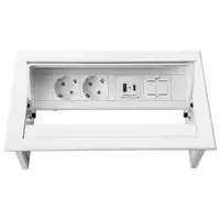 Fellowes Desk In - 2x Strom, USB-A/C & 2x Keystone weiß