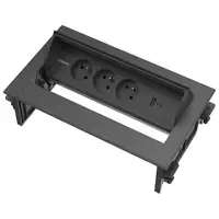 Fellowes Desk In - 3x penaarde & USB-A/C zwart