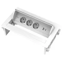 Fellowes Desk In - 3x Power & USB-A/C weiß