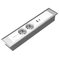 Fellowes Desk Insert - 2x penaarde, USB-A/C & 2x keystone wit
