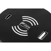 Fellowes AC Qi Power-Spot kabelloses Einbau-Ladegerät 15 W mit USB-A und USB-C Ø60 mm schwarz