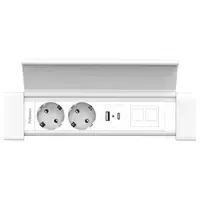 Fellowes Desk In Cover - 2x Strom, USB-A/C & Keystone weiß