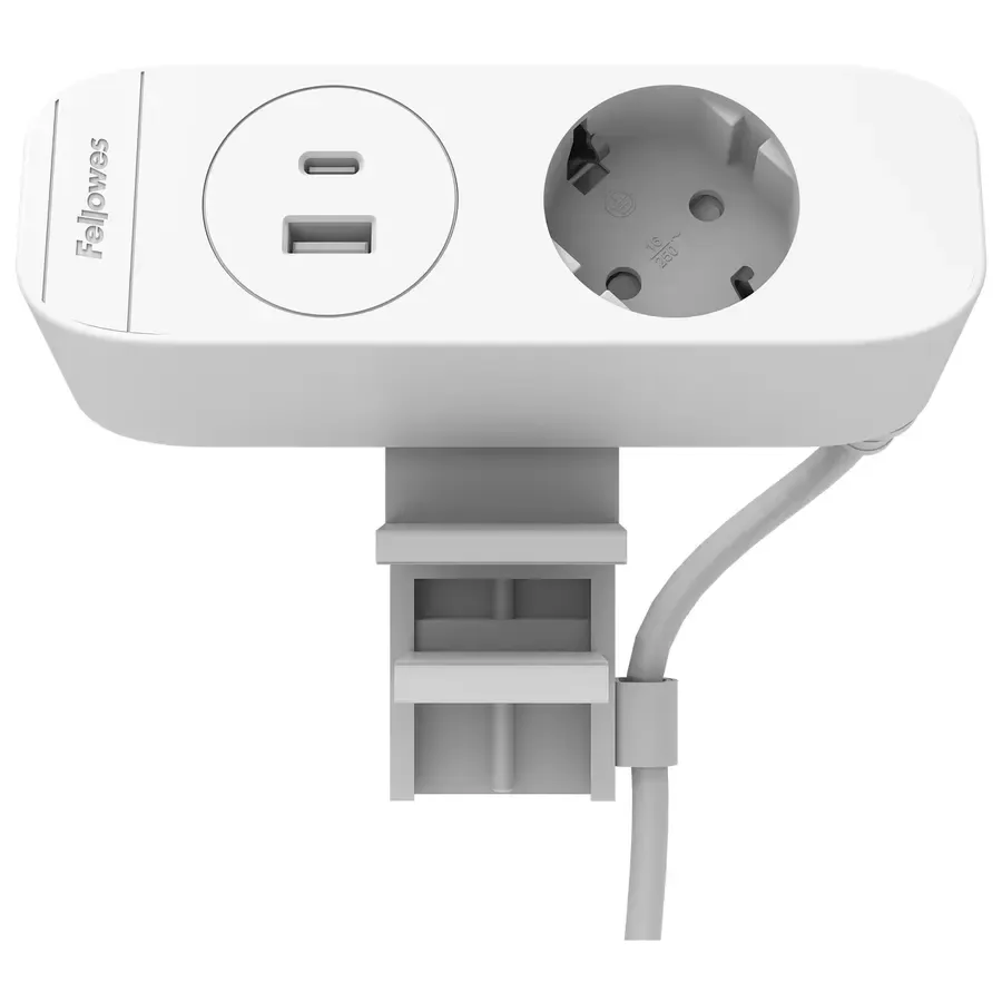 Fellowes Desk Up 3.0 - 1x 230V + USB-A/C & kabelloses Laden weiß