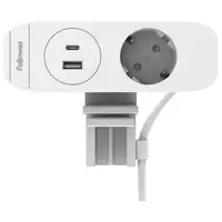 Fellowes Desk Up 3.0 - 1x 230V + USB-A/C & kabelloses Laden weiß