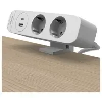 Fellowes Desk Up 3.0 - 2x 230V + USB-A & USB-C Ladegerät weiß