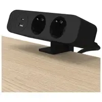 Fellowes Desk Up 3.0 - 2x 230V + USB-A & USB-C Ladegerät schwarz