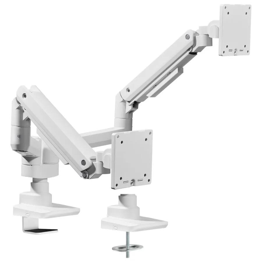 Ergopro Heavy Duty Doppel-Monitorarm mit Gasfeder - weiß