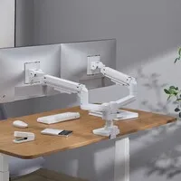 Ergopro Heavy Duty Doppel-Monitorarm mit Gasfeder - weiß