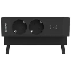Fellowes Desk Up 2.0 - 2x 230V + 2x USB-C Ladegerät schwarz