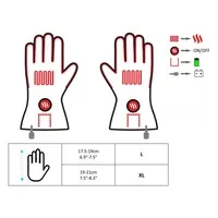 Glovii Beheizte Motorradhandschuhe für Motorradbatterie - schwarz/rot/weiß