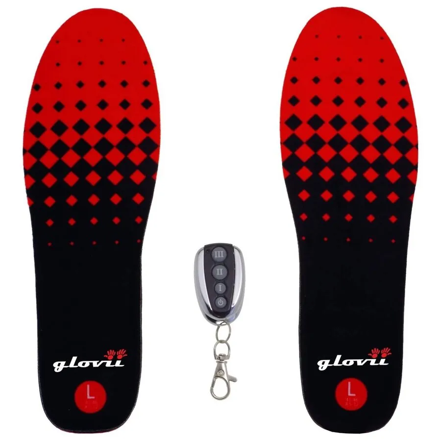 Glovii Beheizte Einlegesohlen mit Fernbedienung - schwarz/rot