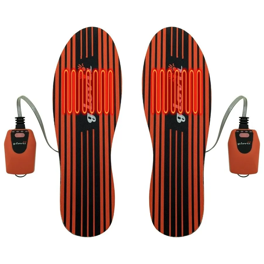 Glovii Beheizte Einlegesohlen für Skischuhe - orange/schwarz