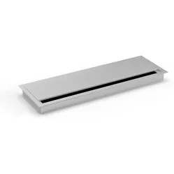 Ergopro Aluminium-Kabeldurchführung mit Soft-Close-Klappe silber