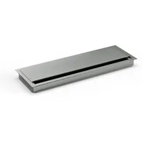 Ergopro Aluminium-Kabeldurchführung mit Soft-Close-Klappe - 120 x 360 x 25 mm titan