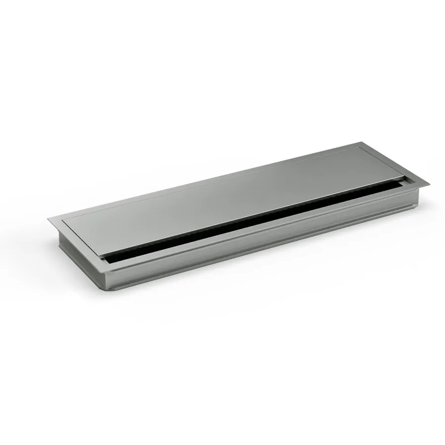 Ergopro Aluminium-Kabeldurchführung mit Soft-Close-Klappe - 120 x 360 x 25 mm titan