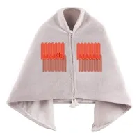 Glovii Beheizte Cape-Decke 2-in-1 - hellgrau