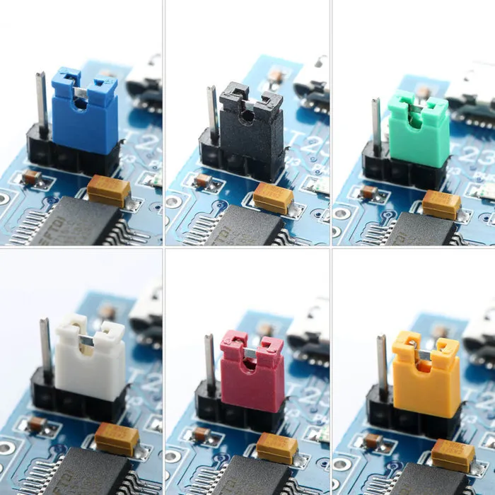 Futheda Lot De 200 Cavaliers à Broches Courts Pour Circuit Imprimé Standard 2,54 Mm