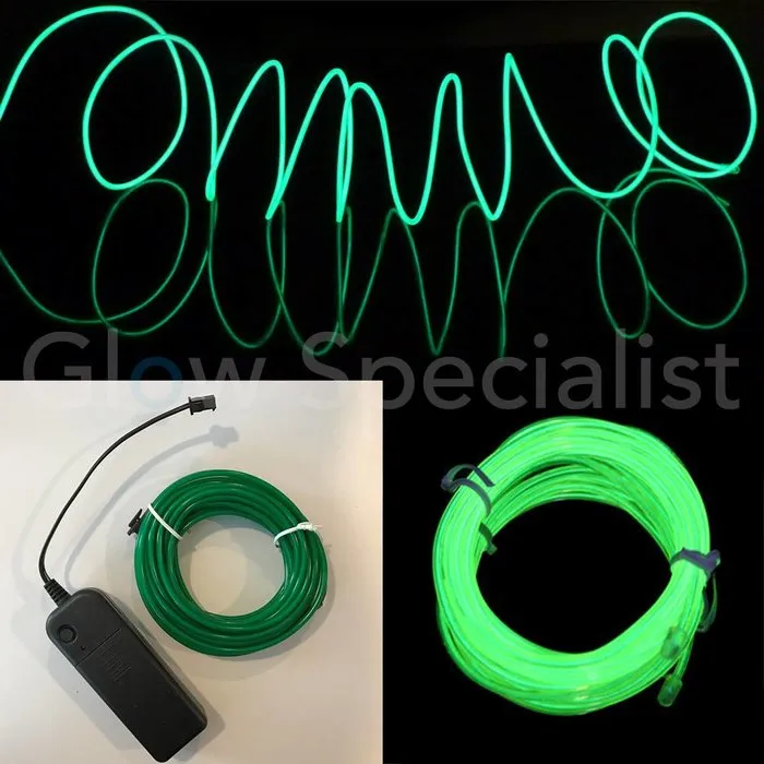 EL-WIRE / DRAAD - 5 METER - MET 3 VOLT INVERTER