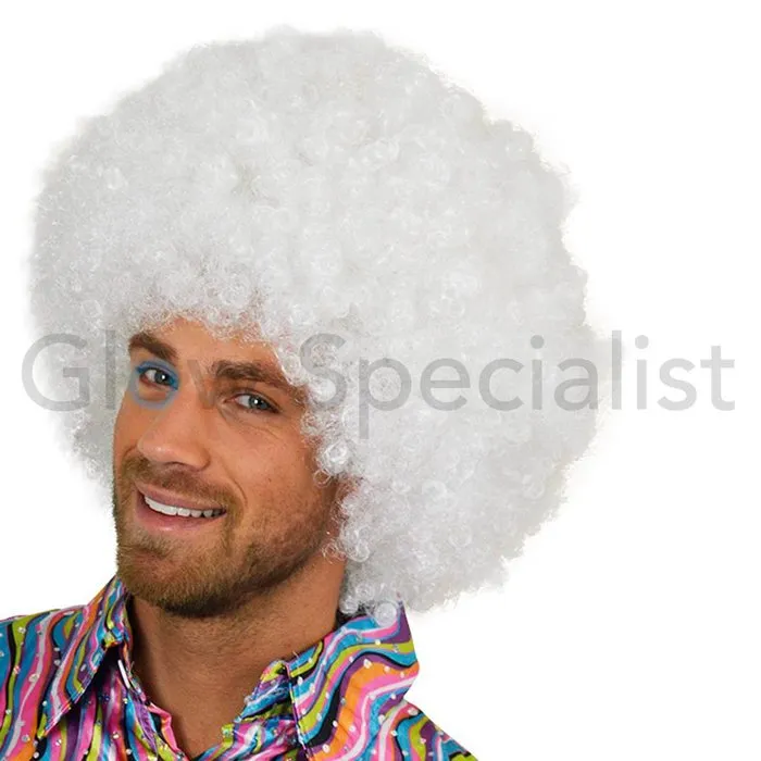 Glow Specialist NEON WHITE AFRO WIG