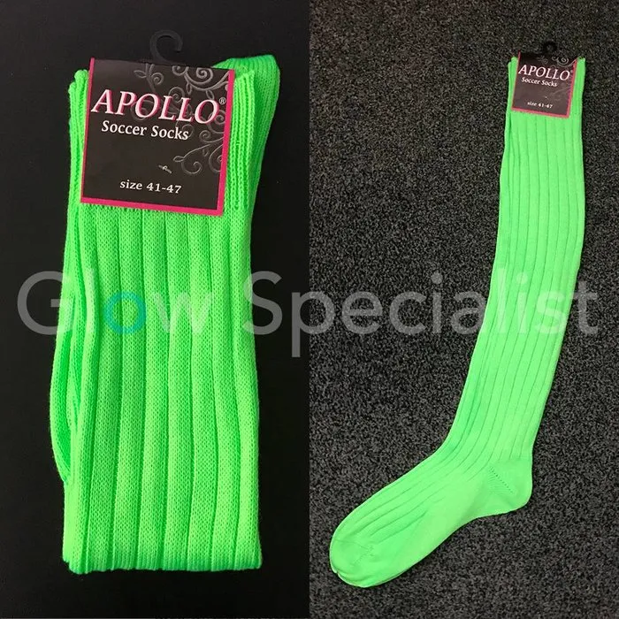 UV / NEON BLACKLIGHT SOCCER SOCKS / KNEE HIGHS