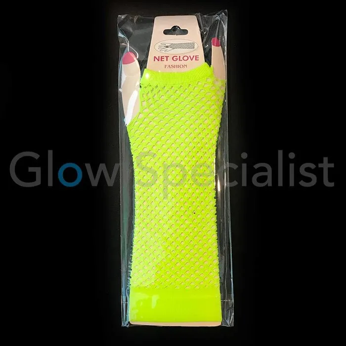 UV / BLACKLIGHT NEON GLOVES - FINGERLESS - 25 CM
