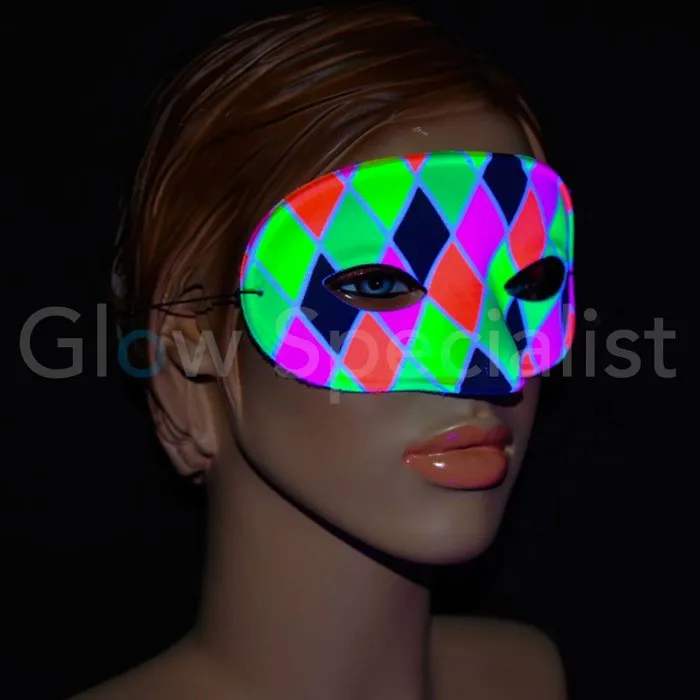 Glow Specialist UV/BLACKLIGHT EYE MASK - HARLEQUIN - MULTICOLOR