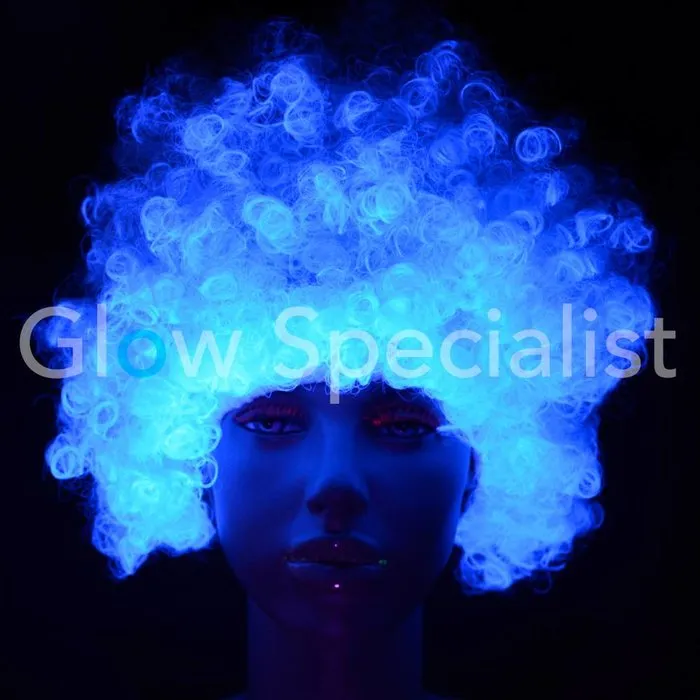 Glow Specialist NEON WHITE AFRO WIG