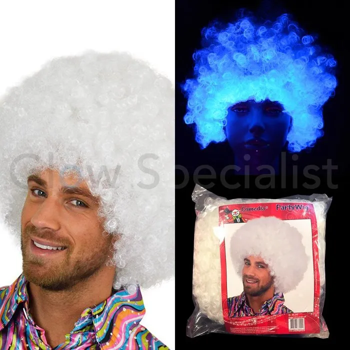 Glow Specialist NEON WHITE AFRO WIG