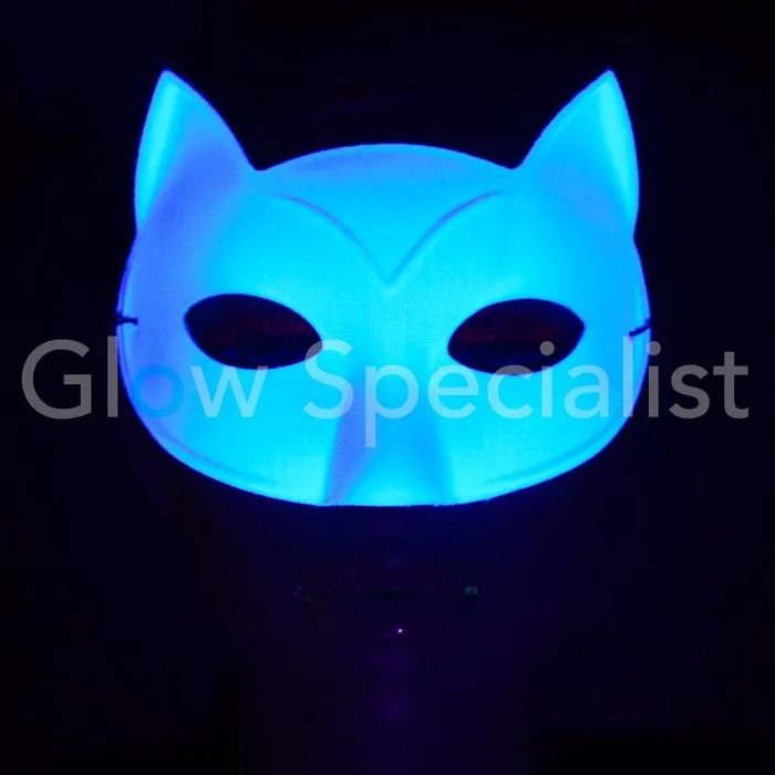 Glow Specialist UV / BLACKLIGHT eye mask - CAT - WHITE