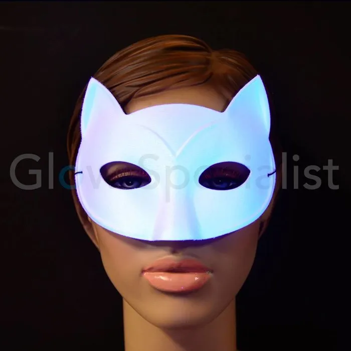 Glow Specialist UV / BLACKLIGHT eye mask - CAT - WHITE