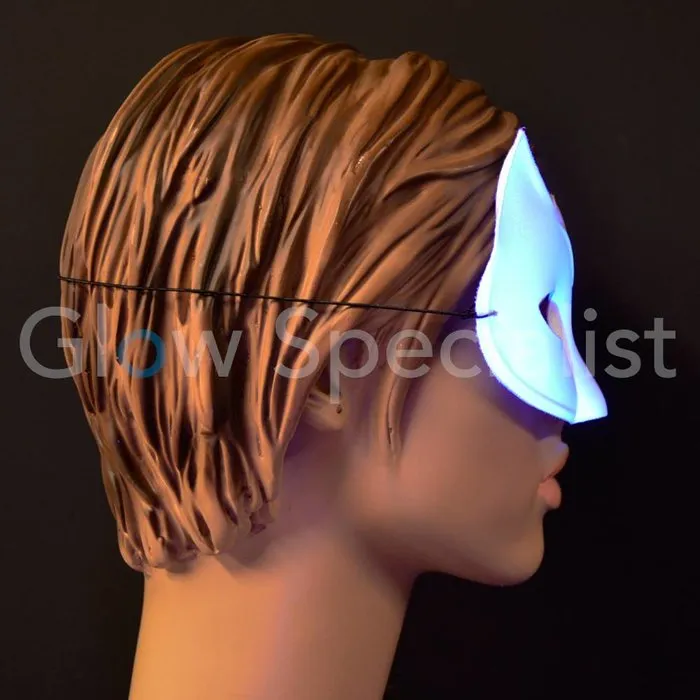 Glow Specialist UV / BLACKLIGHT eye mask - CAT - WHITE