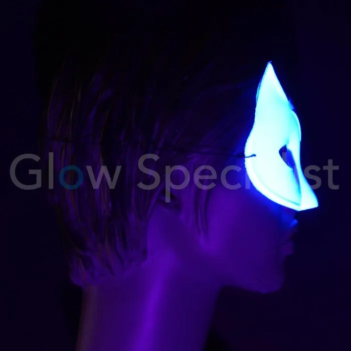 Glow Specialist UV / BLACKLIGHT eye mask - CAT - WHITE