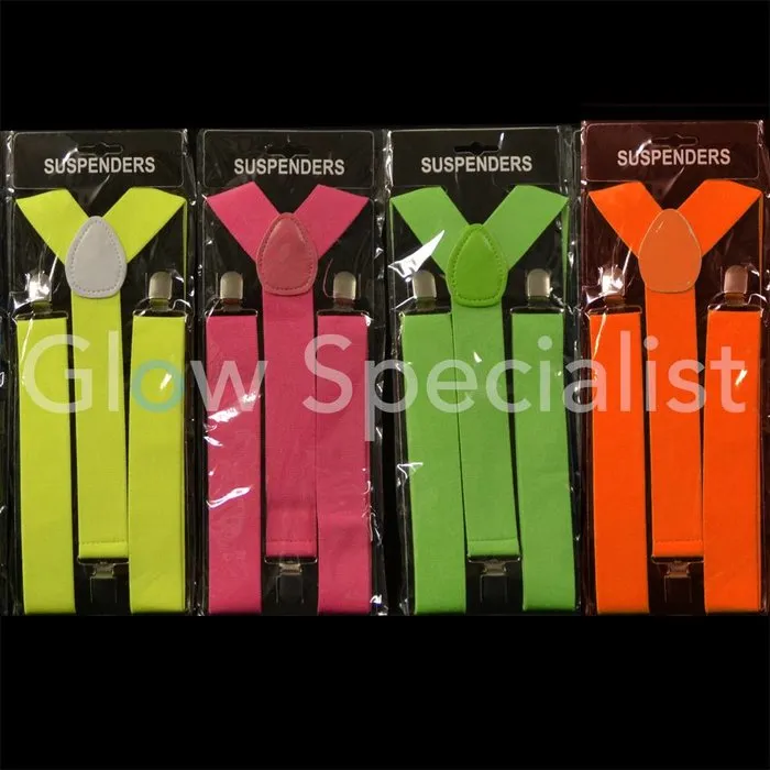 Glow Specialist UV / BLACKLIGHT NEON BRACES - YELLOW, GREEN, PINK OR ORANGE