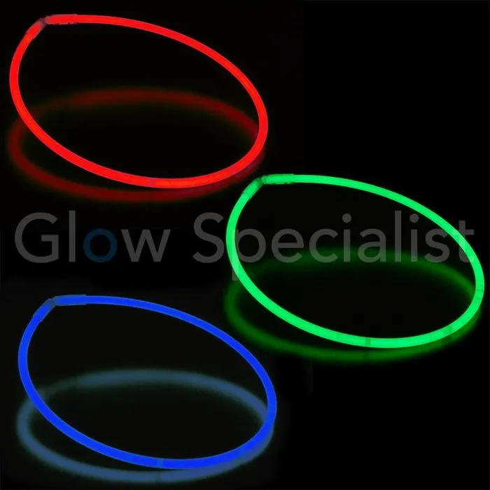 Glow Specialist Glow Halsketting – 50 stuks – Mix of 1 kleur – Lange glowstick met connectors – Feest, festival & veiligheid