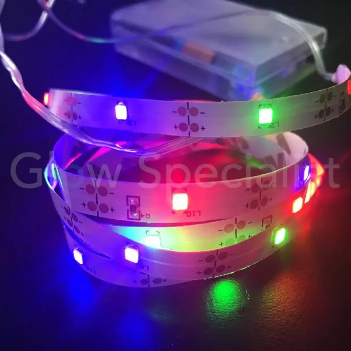 LED Strip 1 Meter – 30 Multicolor LEDs – Battery‑Powered Decoration Light