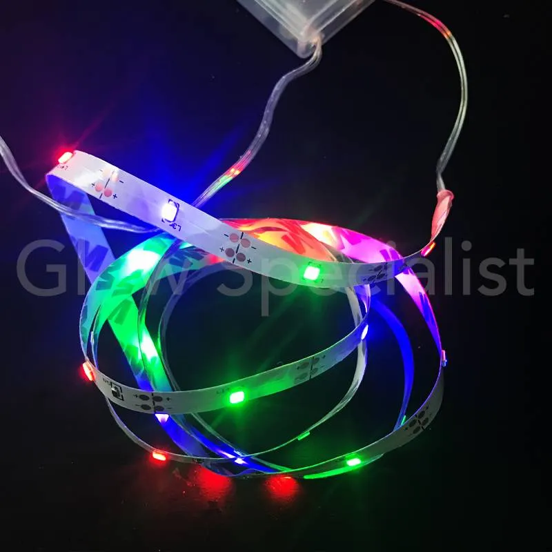 LED Strip 1 Meter – 30 Multicolor LEDs – Battery‑Powered Decoration Light