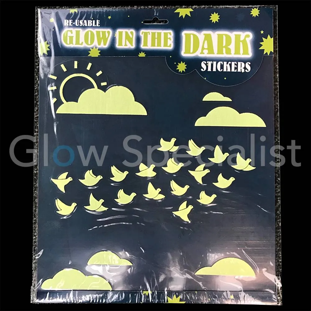 GLOW IN THE DARK STICKERS - 3 ASSORTI