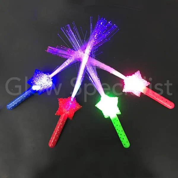 Fiberstick met lichtgevende ster – LED glowstick – Feest & kindertraktatie