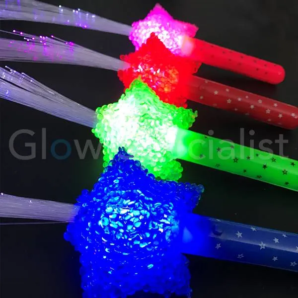 Fiberstick met lichtgevende ster – LED glowstick – Feest & kindertraktatie