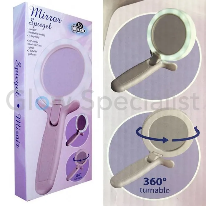 HAND-HELD OR STANDING LED MIRROR