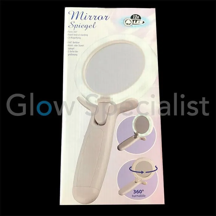 HAND-HELD OR STANDING LED MIRROR