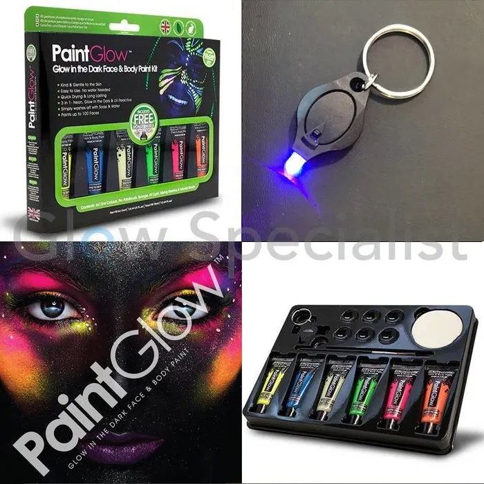 PaintGlow PAINTGLOW GLOW IN THE DARK FACE & BODY PAINT KIT