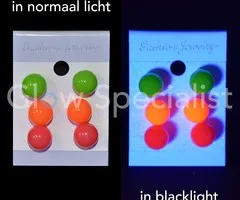 Glow Specialist UV/BLACKLIGHT NEON OORBELLEN - SET VAN 3 PAAR