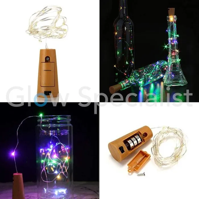 FLESSENSTOP MET 8 LED MULTICOLOR