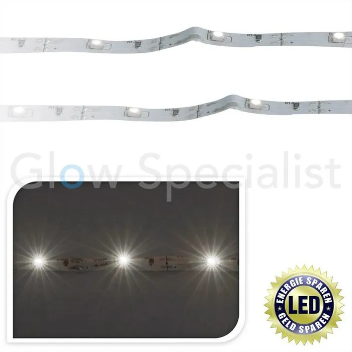 LED Strip – 1 Meter – 30 Cool White LEDs – Battery Powered – For Mirrors, Closets, Signage & Décor