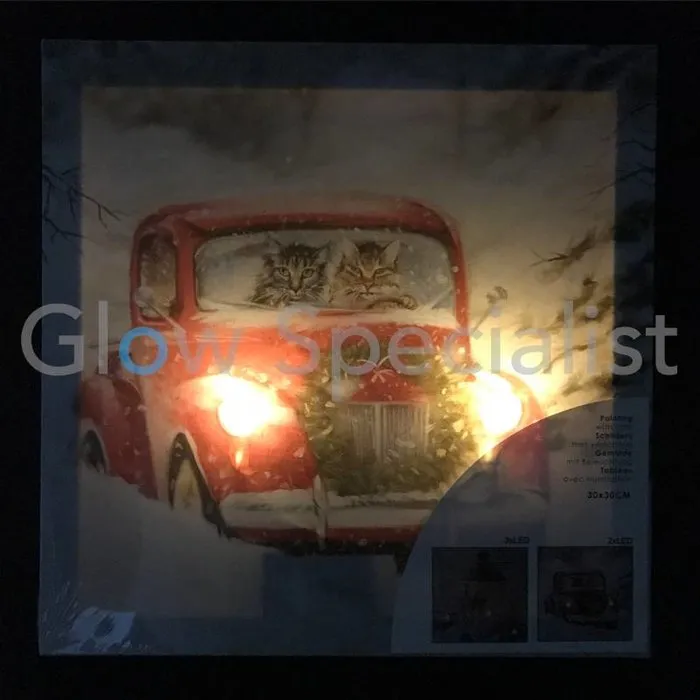 CANVAS PAINTING WITH LED 30 X 30CM - SET OF 2