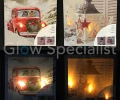 CANVASDOEKEN MET LED 30 X 30CM - SET VAN 2