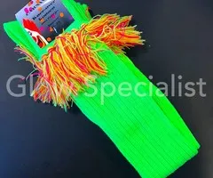 Glow Specialist UV / BLACKLIGHT KNIEKOUSEN MET FRANJES - NEON GROEN